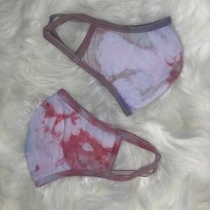 Tie Dye reusable Face Mask Rose Bush Set